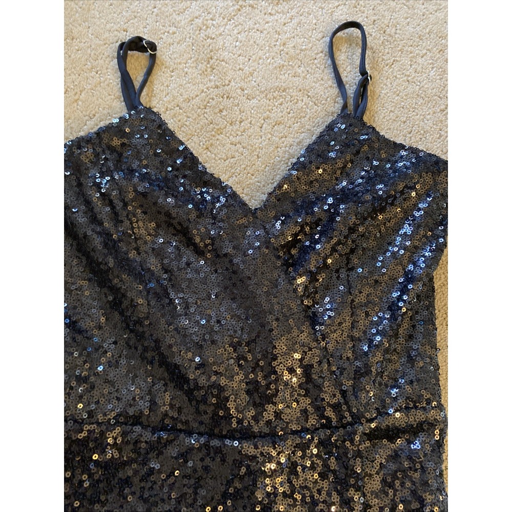 WINDSOR BLACK SEQUIN WRAP-FRONT ROMPER HIGH WAIST FITTED SHORTS‎ SIZE XS - Picture 9 of 16